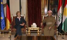 German Defence Minister Ursula von der Leyen (L) meets with Iraqi Kurdish regional President Masoud Barzani in Arbil, north of Baghdad, January 11, 2015. PHOTO BY REUTERS/Azad Lashkari