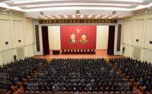 A meeting of DPRK of the central committee is held as they vow a sacred war against the U.S. during an anti-U.S. rally, in this undated photo released by North Korea's Korean Central News Agency (KCNA) in Pyongyang, September 22, 2017. PHOTO BY REUTERS/KCNA