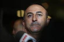 Turkish Foreign Minister Mevlut Cavusoglu speaks to the press in Manhattan, New York, U.S., December 21, 2017. PHOTO BY REUTERS/Amr Alfiky