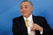 Brazil's President Michel Temer reacts during a meeting with trade unionists at the Planalto Palace in Brasilia, Brazil, September 12, 2017. PHOTO BY REUTERS/Adriano Machado