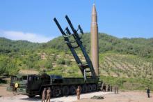 The intercontinental ballistic missile Hwasong-14 is seen in this undated photo released by North Korea's Korean Central News Agency (KCNA) in Pyongyang, July 5, 2017. PHOTO BY REUTERS/KCNA
