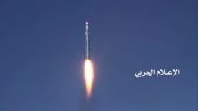 A ballistic missile is seen after it was fired toward the Saudi capital of Riyadh from an undisclosed location in Yemen, in this handout photo released December 19, 2017 by the Houthi movement's War Media. PHOTO BY REUTERS/Houthi War Media
