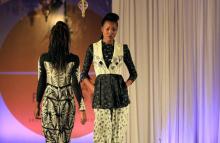 Models present creations made from handcrafted material by designer Tina Ndidi of Ugo Didi Creations at Kenya Fashion Week in the capital Nairobi, August 24, 2013. PHOTO BY REUTERS/Noor Khamis