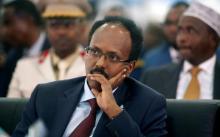 Somalia's President Mohamed Abdullahi Farmaajo attends his inauguration ceremony in Somalia's capital Mogadishu, February 22, 2017. PHOTO BY REUTERS/Feisal Omar