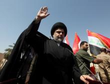 Iraqi Shi'ite cleric Moqtada al-Sadr is seen during a protest against corruption at Tahrir Square in Baghdad, July 15, 2016. PHOTO BY REUTERS/Alaa Al-Marjani