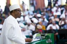 President Muhammadu Buhari delivers the 2016 budget at the National Assembly in Abuja, Nigeria, December 22, 2015. PHOTO BY REUTERS/Stringer