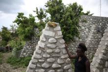 Myrlande Nazaire stands outside of the place where she lives after hurricane Matthew in Port Salut, Haiti, May 6, 2017. Myrlande says that one of her children was fathered by a peacekeeper. PHOTO BY REUTERS/Andres Martinez Casares