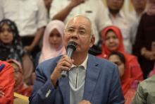 Ousted Malaysian Prime Minister Najib Razak speaks during a news conference in Kuala Lumpur, Malaysia, May 12, 2018. PHOTO BY REUTERS/Stringer