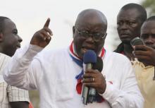 New Patriotic Party (NPP) leader Nana Akufo-Addo speaks during a meeting to contest the presidential election results, at Kwame Nkrumah Circle in Accra