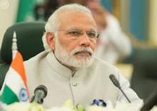 India's Prime Minister Narendra Modi attends a meeting with Saudi King Salman in Riyadh, Saudi Arabia, April 3, 2016. PHOTO BY REUTERS/Saudi Press Agency
