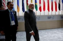 India's Prime Minister Narenda Modi arrives for the first plenary session of the Nuclear Security Summit in Washington, April 1, 2016. PHOTO BY REUTERS/Jonathan Ernst
