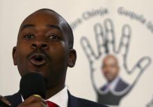 Opposition Movement for Democratic Change (MDC) leader Nelson Chamisa speaks during the launch of his party's election manifesto in Harare, Zimbabwe, June 7, 2018. PHOTO BY REUTERS/Philimon Bulawayo
