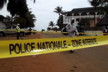 A police cordon is set while Ivorian police prepare to inspect the area of the hotel Etoile du Sud following an attack by gunmen from al Qaeda's North African branch, in Grand Bassam, Ivory Coast, March 14, 2016. PHOTO BY REUTERS/Luc Gnago