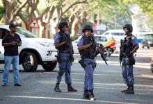 Police close off roads around the home of the Gupta family, friends of President Jacob Zuma, in Johannesburg, South Africa, February 14, 2018. PHOTO BY REUTERS/James Oatway