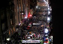 People walk during an anti-government protest in Belgrade, Serbia, January 19, 2019. PHOTO BY REUTERS/Goran Tomasevic