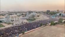 People protest on the streets in Khartoum, Sudan, in this still image taken from a social media video obtained on April 9, 2019. Courtesy Sudan Congress Party/via REUTERS