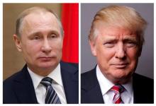 A combination of file photos showing Russian President Vladimir Putin at the Novo-Ogaryovo state residence outside Moscow, Russia, January 15, 2016 and U.S. President Donald Trump posing for a photo in New York City, U.S., May 17, 2016. PHOTO BY REUTERS/Ivan Sekretarev/Lucas Jackson
