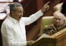 Cuba's President Raul Castro addresses the audience during the National Assembly in Havana, December 20, 2014. PHOTO BY REUTERS/Enrique De La Osa