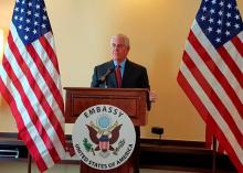 U.S. Secretary of State Rex Tillerson answers questions during a news conference in Manila, Philippines, August 7, 2017. PHOTO BY REUTERS/Karen Lema