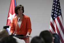 U.S. Assistant Secretary for Western Hemisphere Affairs Roberta Jacobson speaks during a conference in Havana, January 22, 2015. PHOTO BY REUTERS/Enrique De La Osa