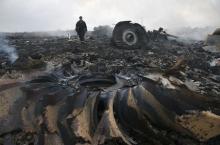 An Emergencies Ministry member walks at a site of a Malaysia Airlines Boeing 777 plane crash near the settlement of Grabovo in the Donetsk region, in this July 17, 2014 file picture. PHOTO BY REUTERS/Maxim Zmeyev