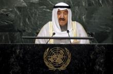 Kuwait's Emir Sheikh Sabah Al-Ahmad Al-Jaber Al-Sabah addresses a plenary meeting of the United Nations Sustainable Development Summit 2015 at the United Nations headquarters in Manhattan, New York, September 26, 2015. PHOTO BY REUTERS/Carlo Allegri