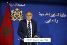 Moroccan Foreign Minister Salaheddine Mezouar speaks during a news conference on a dispute with the United Nations, at the Foreign Ministry in Rabat, March 24, 2016. PHOTO BY REUTERS/Youssef Boudlal