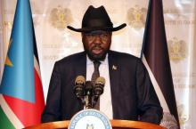 South Sudan's President Salva Kiir addresses the nation during an independence day event at the Presidential palace in Juba, South Sudan, July 9, 2017. PHOTO BY REUTERS/Jok Solomun