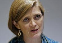 U.S. Ambassador to the United Nations Samantha Power delivers a speech on "Towards More Effective Peacekeeping in the 21st Century" at the Indian Council of World Affairs in New Delhi, India, November 20, 2015.  PHOTO BY REUTERS/Anindito Mukherjee