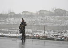 An Afghan security force member stands guard in front of the Marshal Fahim military academy in Kabul, Afghanistan, January 29, 2018. PHOTO BY REUTERS/Omar Sobhani