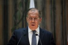 Russian Foreign Minister Sergei Lavrov speaks during a news conference at the Ministry of Foreign Affairs in Nicosia, Cyprus, May 18, 2017. PHOTO BY REUTERS/Yiannis Kourtoglou