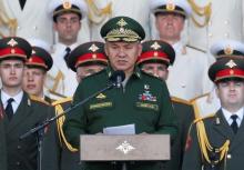 Russian Defence Minister Sergei Shoigu delivers a speech during the opening of the international military-technical forum "ARMY-2016" in Moscow region, Russia, September 6, 2016. PHOTO BY REUTERS/Maxim Zmeyev