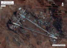 Shayrat Airfield in Homs, Syria in an image released by the Pentagon after announcing U.S. forces conducted a cruise missile strike against the Syrian Air Force airfield. PHOTO BY REUTERS/DigitalGlobe/Courtesy U.S. Department of Defense DigitalGlobe