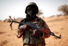 A Malian soldier near Tin Hama, Mali, October 20, 2017. PHOTO BY REUTERS/Benoit Tessier