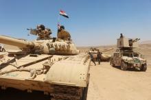 Iraqi soldiers gather to go battle against Islamic State militants south of Mosul , Iraq, June 15, 2016. PHOTO BY REUTERS/Stringer