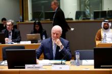 UN Special Envoy for Syria Staffan de Mistura waits for the start of an international conference on the future of Syria and the region, in Brussels, Belgium, April 5, 2017. PHOTO BY REUTERS/Francois Lenoir