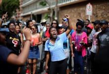 Students chant slogans during a protest demanding free education at the Johannesburg's University of the Witwatersrand, South Africa, October 12, 2016. PHOTO BY REUTERS/Siphiwe Sibeko