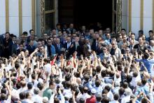 Turkish President Tayyip Erdogan addresses his supporters after the Friday prayers in Ankara, Turkey, July 22, 2016. PHOTO BY REUTERS/Kayhan Ozer