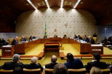 General view of session of the Supreme Court during releasing its final decision about the habeas corpus plea for the former Brazil president Luiz Inacio Lula da Silva, in Brasilia, Brazil, April 4, 2018. PHOTO BY REUTERS/Adriano Machado