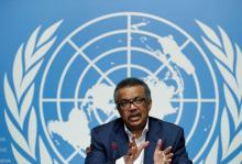 Director-General of the World Health Organization (WHO) Tedros Adhanom Ghebreyesus attends a news conference after an Emergency Committee meeting on the Ebola outbreak in the Democratic Republic of Congo at the United Nations in Geneva, Switzerland, August 14, 2018. PHOTO BY REUTERS/Denis Balibouse