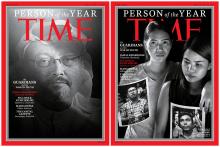 Saudi journalist Jamal Khashoggi (L) and Reuters journalists Wa Lone, 32, and Kyaw Soe Oo, 28, named TIME's Person of the Year 2018, are seen in this combination image of the covers which also named Maria Ressa, a Filipina journalist, and the staff of the Capital Gazette newspaper, as its "Person of the Year," in this image released from New York, U.S., December 11, 2018. PHOTO BY REUTERS/Time Magazine