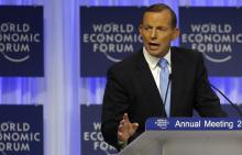 Australia's Prime Minister Tony Abbott speaks during a session at the annual meeting of the World Economic Forum (WEF) in Davos