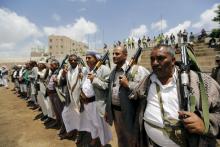 Tribesmen loyal to the Houthi movement attend a gathering in Yemen's capital Sanaa, April 17, 2016. PHOTO BY REUTERS/Khaled Abdullah