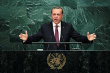 Turkish President Recep Tayyip Erdogan addresses the United Nations General Assembly in the Manhattan borough of New York, U.S., September 20, 2016. PHOTO BY REUTERS/Eduardo Munoz