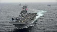 The amphibious assault ship USS Boxer transits the East Sea during Exercise Ssang Yong 2016 March 8, 2016. PHOTO BY REUTERS/Mass Communication Specialist Seaman Craig Z. Rodarte