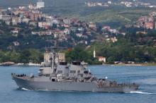 U.S. Navy guided-missile destroyer USS Porter sets sail in the Bosphorus, on its way to the Black Sea in Istanbul, Turkey, June 6, 2016. PHOTO BY REUTERS/Murad Sezer