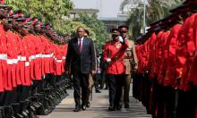 Kenya's President Uhuru Kenyatta inspects the honour guard before the opening of the 12th Parliament outside the National Assembly Chamber in Nairobi, Kenya, September 12, 2017. PHOTO BY REUTERS/Thomas Mukoya