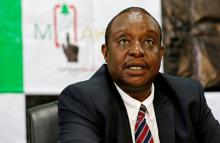 Kenya's Cabinet Secretary of National Treasury Henry Rotich addresses delegates during the launch of the first mobile-phone-based government bond, called M-Akiba, at the Treasury building in Nairobi, Kenya, March 23, 2017. PHOTO BY REUTERS/Thomas Mukoya