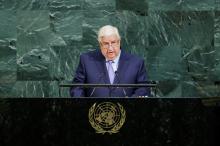 Deputy Prime Minister for Syrian Arab Republic Walid Al-Moualem addresses the 72nd United Nations General Assembly at U.N. headquarters in New York, U.S., September 23, 2017. PHOTO BY REUTERS/Eduardo Munoz