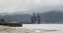 U.S. warships are seen docked at Subic bay in Olongapo city, north of Manila, Philippines in this October 14, 2014 file photo. PHOTO BY REUTERS/Lorgina Minguito